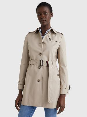 Grey Tommy Hilfiger Heritage Single Breasted Trench Women's Coats | TH603COS