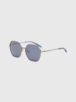 Grey Tommy Hilfiger Hexagonal Lens Men's Sunglasses | TH320OPR