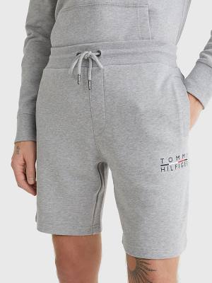 Grey Tommy Hilfiger Logo Sweat Men's Shorts | TH451JQK