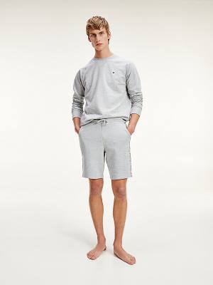 Grey Tommy Hilfiger Long Sleeve Crew Neck Sweatshirt Men's Pyjamas | TH461PEJ