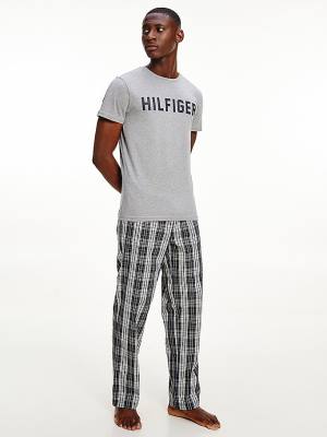 Grey Tommy Hilfiger Lounge Logo Organic Cotton Men's Pyjamas | TH790JTB