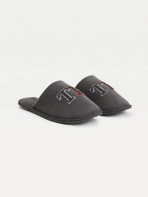 Grey Tommy Hilfiger Monogram Home Men's Slippers | TH357YRA