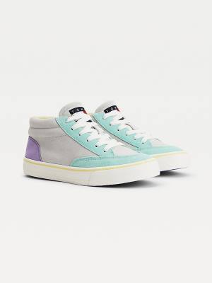 Grey Tommy Hilfiger Multicolour Suede Skate Women's Sneakers | TH561OJC