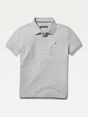 Grey Tommy Hilfiger Organic Cotton Polo Shirt Boys' T Shirts | TH329EKY