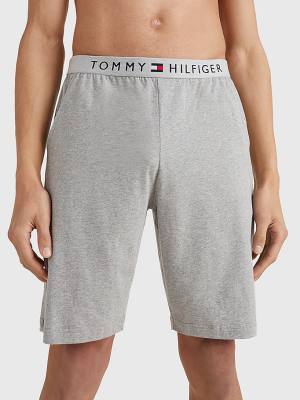 Grey Tommy Hilfiger Original Jersey Logo Shorts Men's Pyjamas | TH826XYT