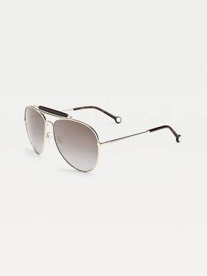 Grey Tommy Hilfiger Pilot Gradient Women's Sunglasses | TH576WRC