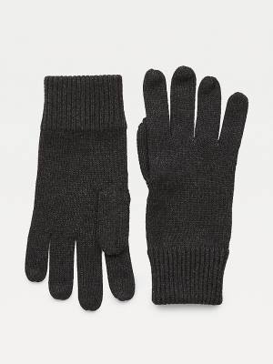 Grey Tommy Hilfiger Pima Cotton Cashmere Men's Gloves | TH473LIF