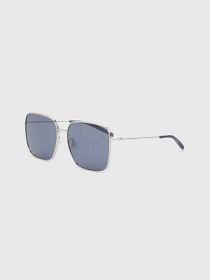 Grey Tommy Hilfiger Rectangular Lens Men's Sunglasses | TH318COQ