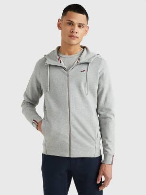 Grey Tommy Hilfiger Sport Essential Organic Cotton Logo Men's Sweatshirts | TH231SWY