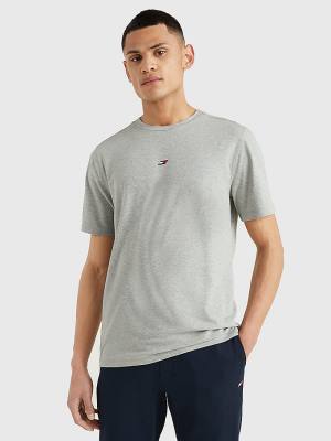 Grey Tommy Hilfiger Sport Organic Cotton Motion Flag Men's T Shirts | TH140GDL