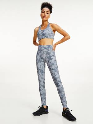 Grey Tommy Hilfiger Sport Print Full Length Women's Leggings | TH231NFB