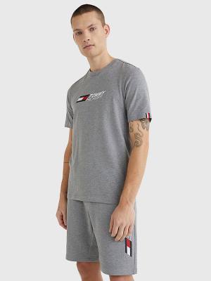 Grey Tommy Hilfiger Sport TH Cool Essential Men's T Shirts | TH847LDT