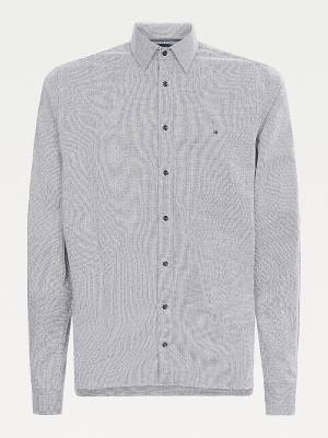 Grey Tommy Hilfiger TH Flex Flannel Slim Fit Men's Shirts | TH379HFJ