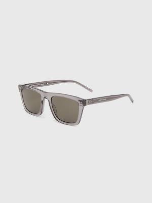 Grey Tommy Hilfiger Thick Rimmed Rectangular Men's Sunglasses | TH094UMC