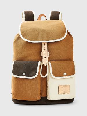 Khaki Tommy Hilfiger Canvas Flap Backpack Men's Bags | TH640FMX