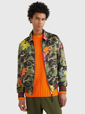 Khaki Tommy Hilfiger Crest Floral Camo Tracksuit Men's Jackets | TH834GSB