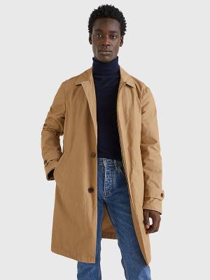 Khaki Tommy Hilfiger Garment Dyed Packable Trench Coat Men's Jackets | TH730XAN