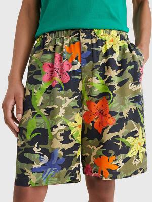 Khaki Tommy Hilfiger Hawaiian Camo Print Men's Shorts | TH906EXQ