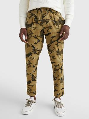 Khaki Tommy Hilfiger Modern Camo Tapered Fit Men's Pants | TH583AGF