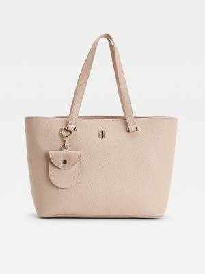 Khaki Tommy Hilfiger Monogram Plaque Tote Women's Bags | TH570OSC