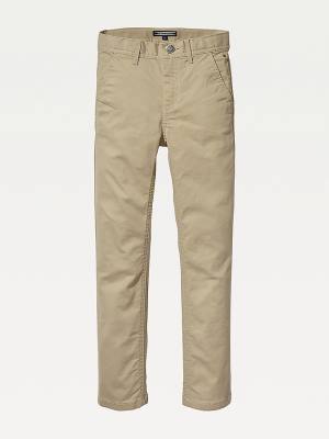 Khaki Tommy Hilfiger Slim Fit Chinos Boys' Pants | TH807EJH