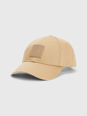 Khaki Tommy Hilfiger TH Modern Signature Patch Cap Men's Hats | TH350GMX