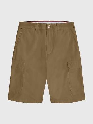 Khaki Tommy Hilfiger Twill Cargo Men's Shorts | TH297IXU