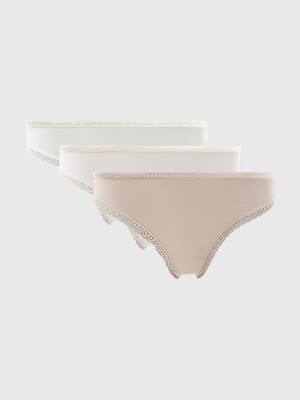 Multi Tommy Hilfiger 3-Pack Floral Lace Trim Thongs Women's Underwear | TH958LHS