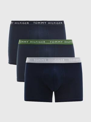 Orange Tommy Hilfiger 3-Pack Repeat Logo Trunks Men's Underwear | TH902DTM