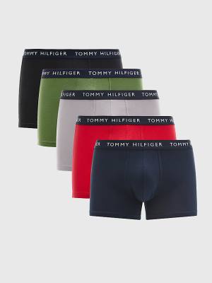 Orange Tommy Hilfiger 5-Pack Logo Waistband Trunks Men's Underwear | TH981STR