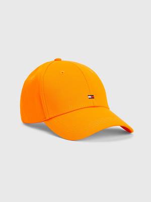 Orange Tommy Hilfiger Organic Cotton Flag Embroidery Cap Men's Hats | TH487JIM