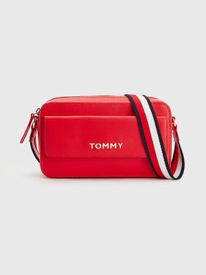 Orange Tommy Hilfiger Signature Strap Crossover Women's Bags | TH601PGR