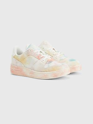 Orange Tommy Hilfiger Tie-Dye Cupsole Basket Women's Sneakers | TH602IZD