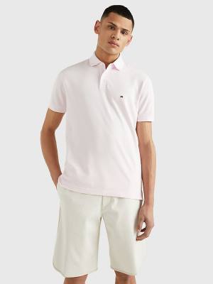 Pink Tommy Hilfiger 1985 Essential TH Flex Men's Polo Shirts | TH154AZQ