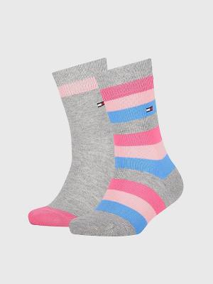 Pink Tommy Hilfiger 2-Pack Basic Stripe Women's Socks | TH217OXG