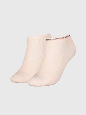 Pink Tommy Hilfiger 2-Pack Ribbed Trainer Women's Socks | TH186VCM