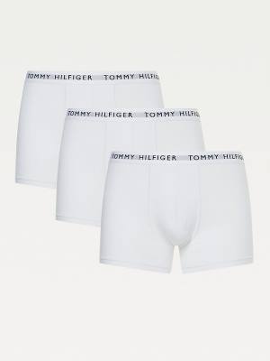 Pink Tommy Hilfiger 3-Pack Logo Waistband Trunks Men's Underwear | TH089NVI