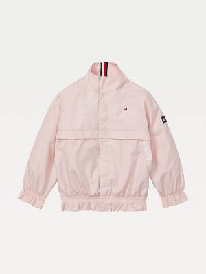 Pink Tommy Hilfiger Adaptive Essential Lightweight Ruffle Girls' Jackets | TH046PFB