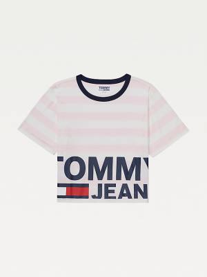 Pink Tommy Hilfiger Adaptive Organic Cotton Women's T Shirts | TH082LQX