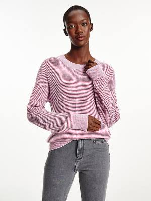 Pink Tommy Hilfiger Alpaca Wool Relaxed Fit Jumper Women's Sweaters | TH356MQK