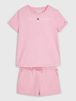 Pink Tommy Hilfiger Essential And Shorts Set Girls' Sweatshirts | TH820LBO