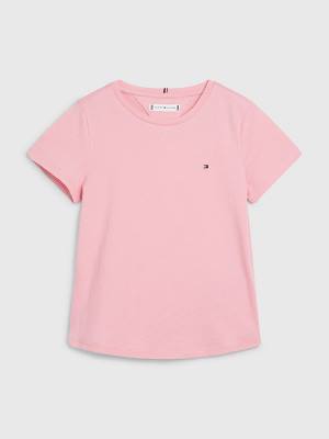 Pink Tommy Hilfiger Essential Knit Girls' T Shirts | TH194DQC