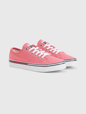 Pink Tommy Hilfiger Essential Low-Top Canvas Women's Sneakers | TH976WHP