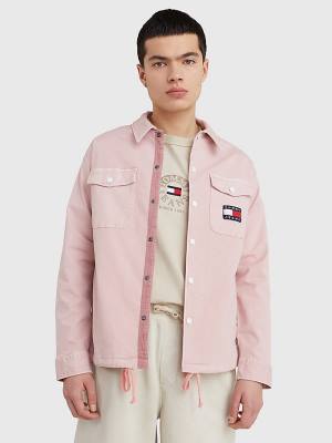 Pink Tommy Hilfiger Expedition Logo Coach Men's Shirts | TH590MLU