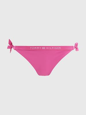 Pink Tommy Hilfiger Logo Waistband Cheeky Fit Bikini Bottoms Women's Swimwear | TH127KJL