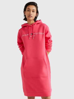 Pink Tommy Hilfiger Logo Women's Dress | TH690QKZ