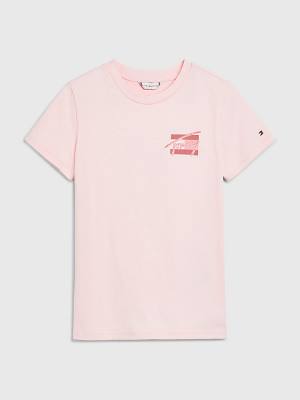 Pink Tommy Hilfiger Natural Dye Girls' T Shirts | TH243ZIW