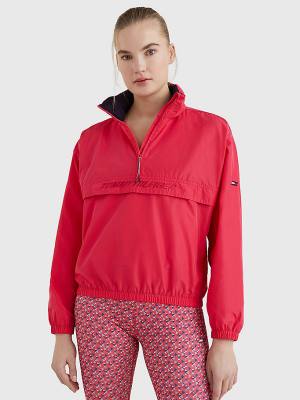 Pink Tommy Hilfiger Sport Half-Zip Relaxed Fit Anorak Women's Jackets | TH480SKY