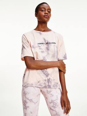 Pink Tommy Hilfiger Sport TH Cool Tie-Dye Women's T Shirts | TH239HNC