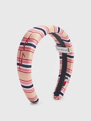 Pink Tommy Hilfiger TH Modern Iconic Signature Headband Women's Hats | TH847PRO